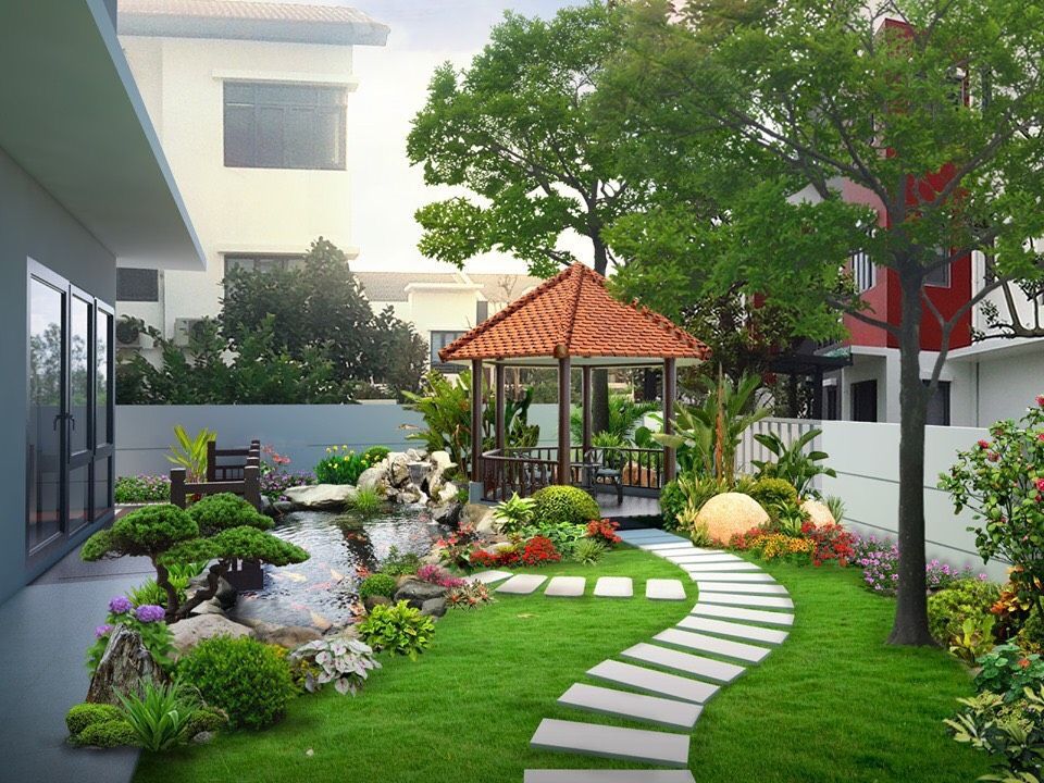 Thiết kế sân vườn biệt thự đẹp - giá rẻ ở Bình Dương, Sài Gòn