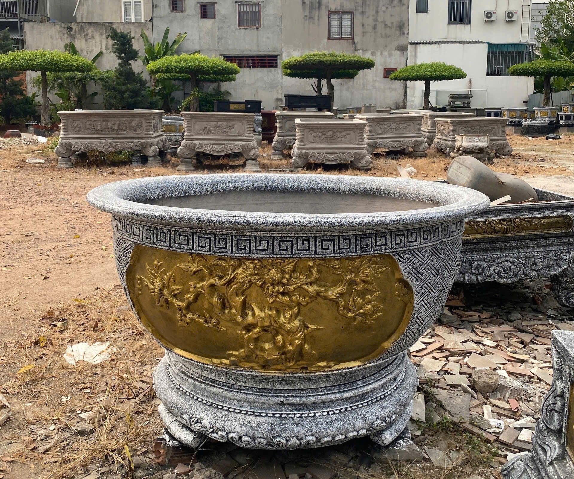 chậu tròn xi măng