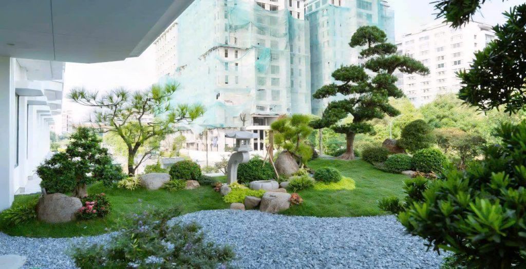 sân vườn trên mái